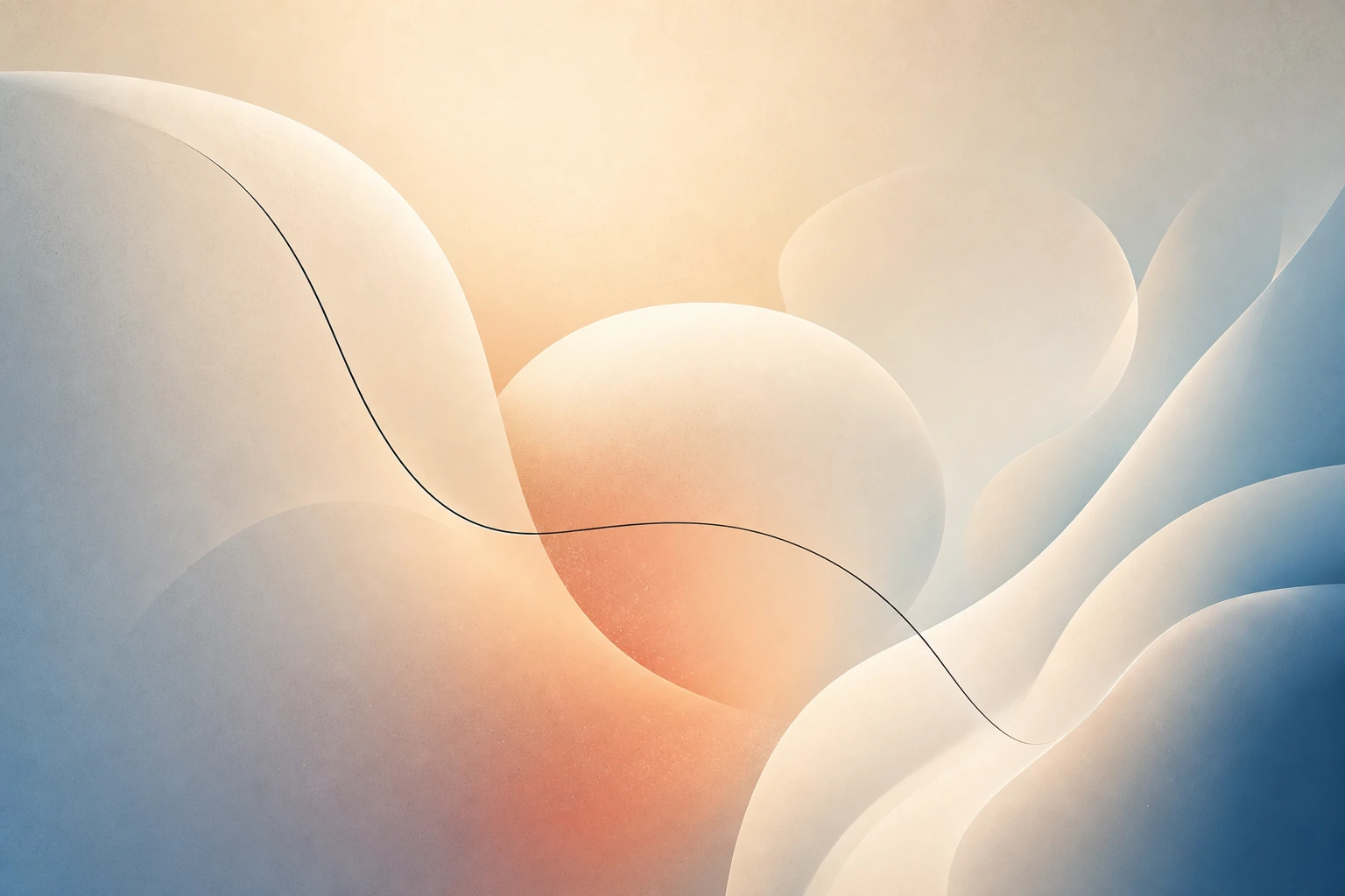 Abstract Cynsta enterprise operations illustration with soft blue and coral forms