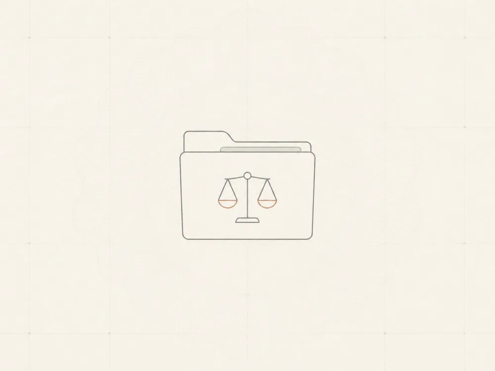 Generated Cynsta-style image of legal evidence review inside a private workspace.